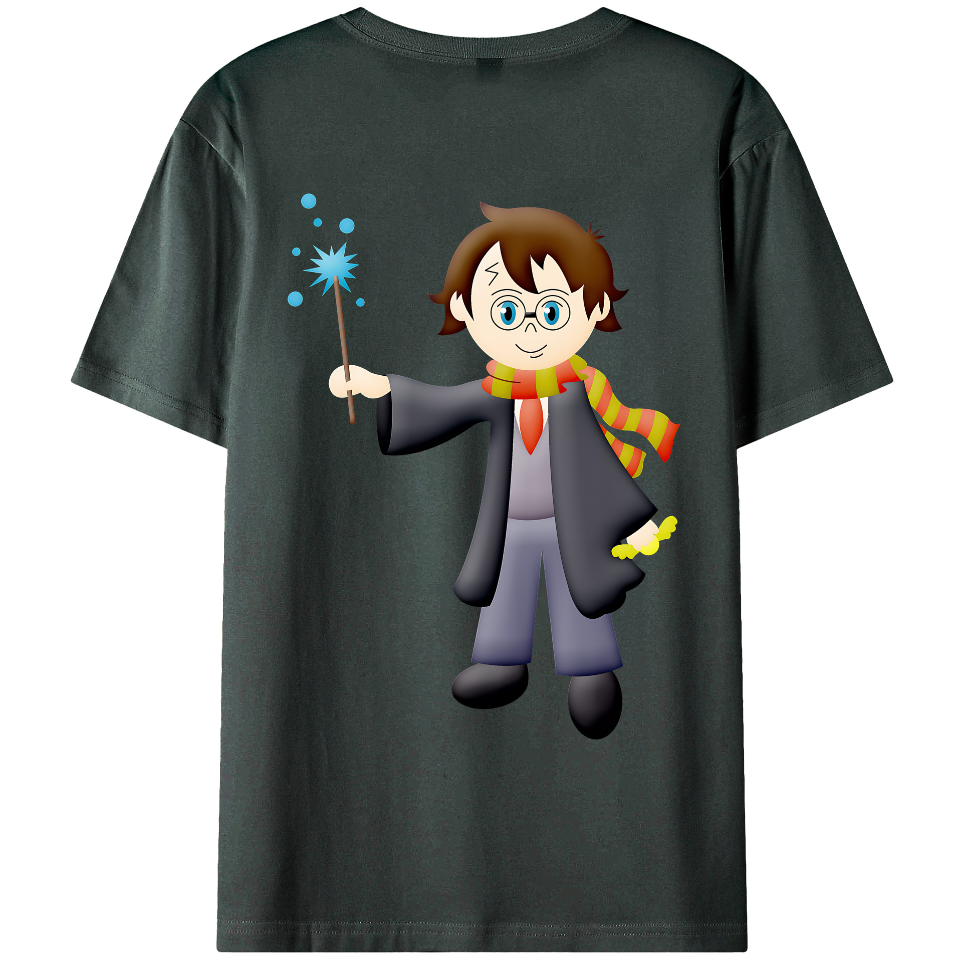 （画像用） Harry Potter ハリー・ポッターシリーズ 綿100％ メンズ半袖Tシャツ（バックプリント） 通気性